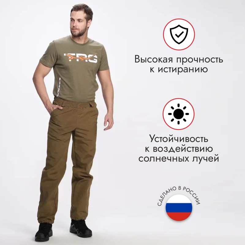 Костюм мужской OneRus Егерь, ткань Брезент, хаки, размер 60-62, 182-188 см