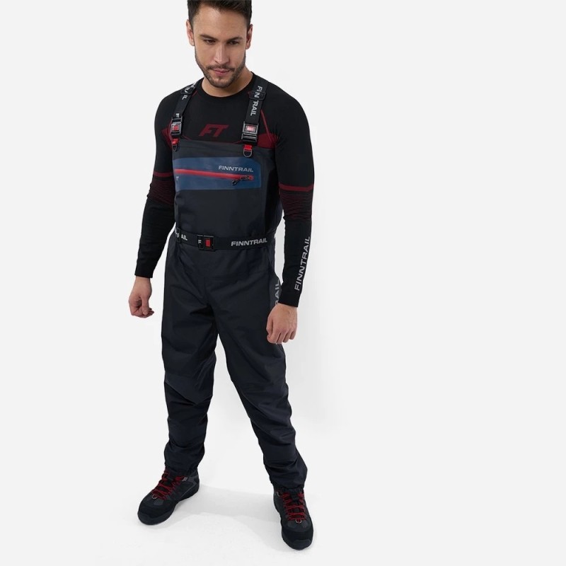 Полукомбинезон-вейдерсы Finntrail Athletic 1532 Graphite, мембрана Hard-Tex, черный, размер 54-56 (XL), 180-190 см