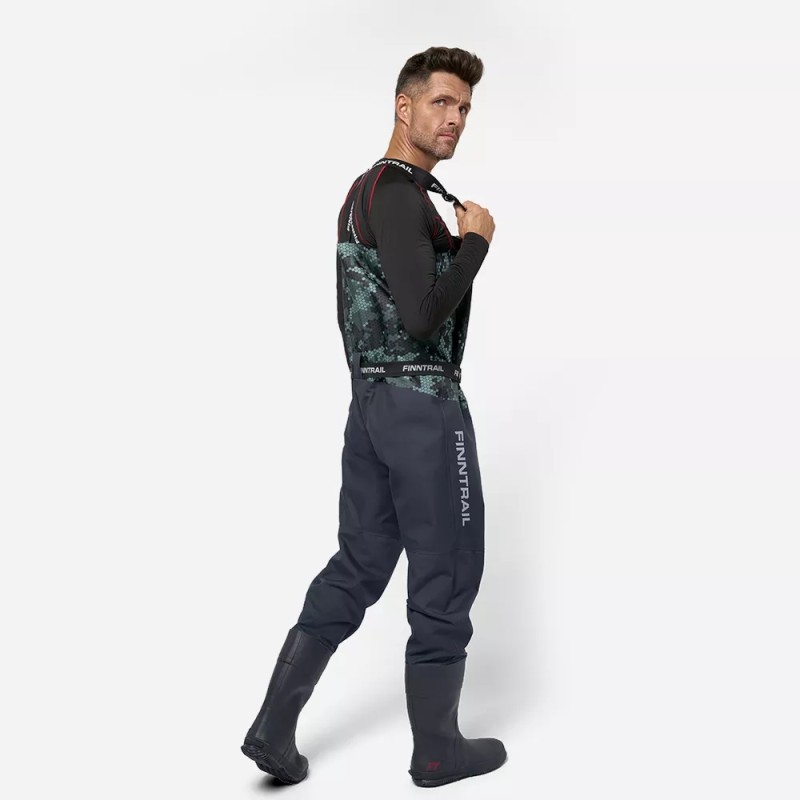 Полукомбинезон-вейдерсы Finntrail Enduro BF 5281 CamoGrey, мембрана Hard-Tex, серый камуфляж, размер MK/42, 170-180 см