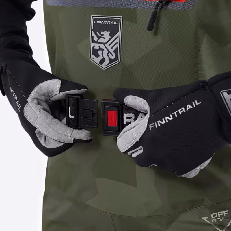 Полукомбинезон-вейдерсы женский Finntrail Rachel 1520, мембрана Hard-Tex, CamoShadowGreen, зеленый, размер XS/38, 155-165 см