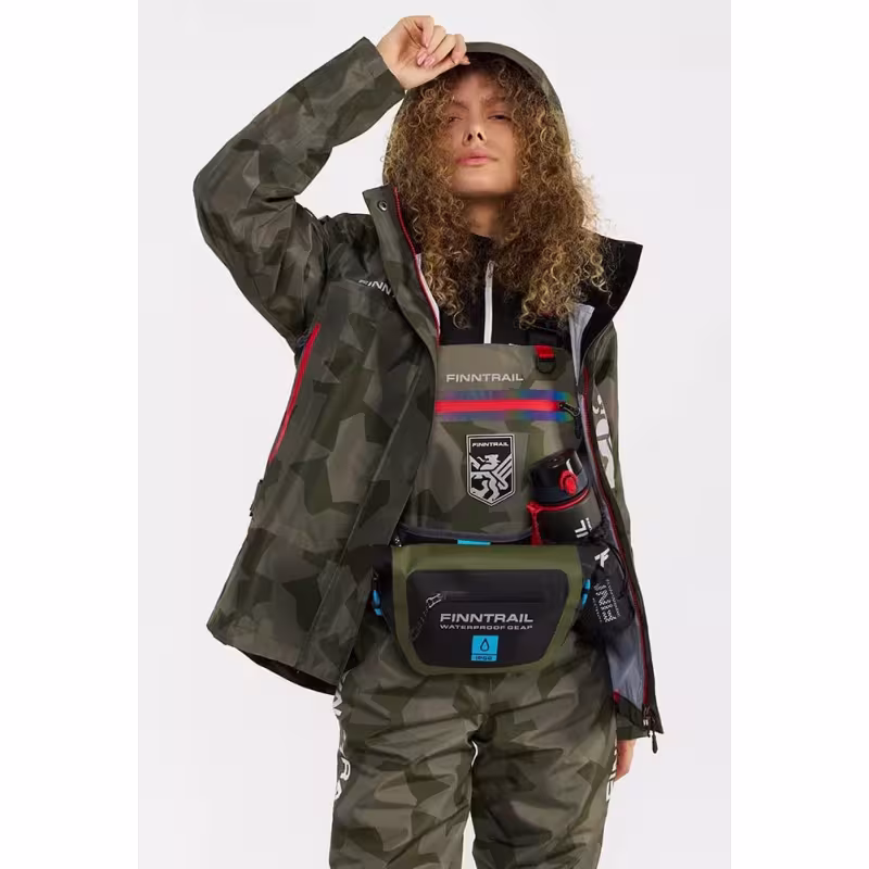Полукомбинезон-вейдерсы женский Finntrail Rachel 1520, мембрана Hard-Tex, CamoShadowGreen, зеленый, размер XS/38, 155-165 см