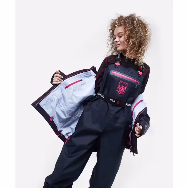 Полукомбинезон-вейдерсы женский Finntrail Rachel 1520, мембрана Hard-Tex, черный, размер SQ/38, 160-170 см