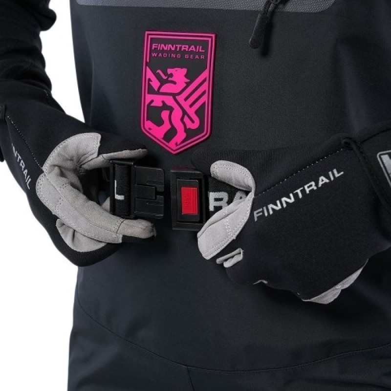 Полукомбинезон-вейдерсы женский Finntrail Rachel BF 5300, мембрана Hard-Tex, черный, размер XL/40, 170-80 см