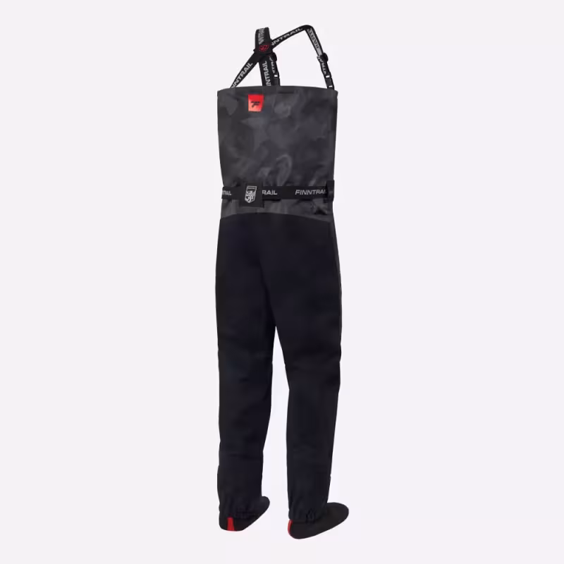 Полукомбинезон-вейдерсы Finntrail Speedmaster 1528 Camo Shadow Black, мембрана Hard-Tex, серый камуфляж, размер 54-56 (XL), 180-190 см