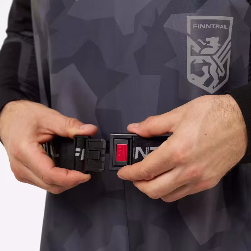 Полукомбинезон-вейдерсы Finntrail Speedmaster 1528 Camo Shadow Black, мембрана Hard-Tex, серый камуфляж, размер 54-56 (XL), 180-190 см
