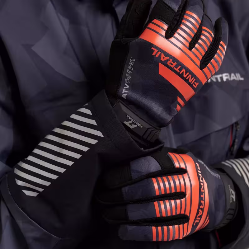 Мотоперчатки Finntrail Eagle 2840 CamoShadowBlack, неопрен, черный/красный, размер L