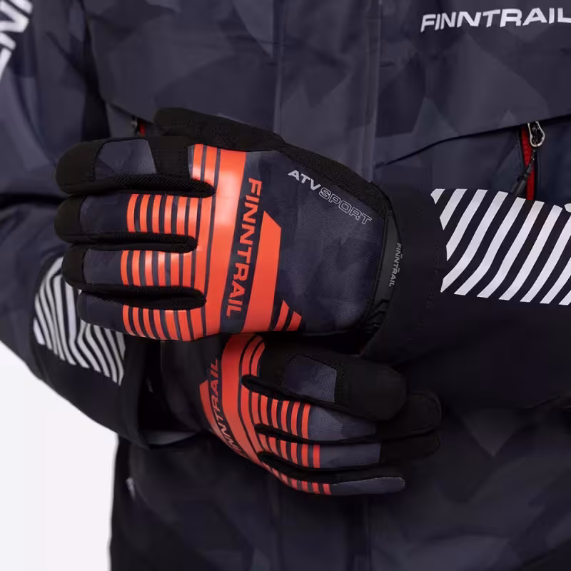 Мотоперчатки Finntrail Eagle 2840 CamoShadowBlack, неопрен, черный/красный, размер L