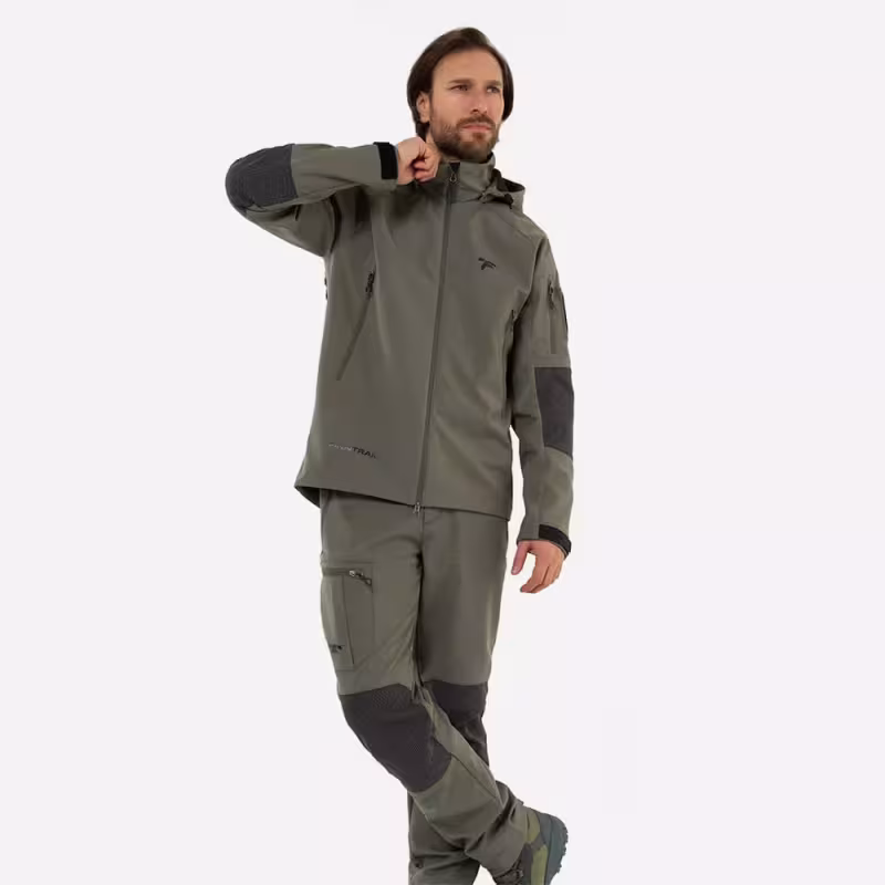 Куртка мужская Finntrail Tactic 1323 khaki, ткань Софтшелл, хаки, размер 48-50 (M), 170-180 см