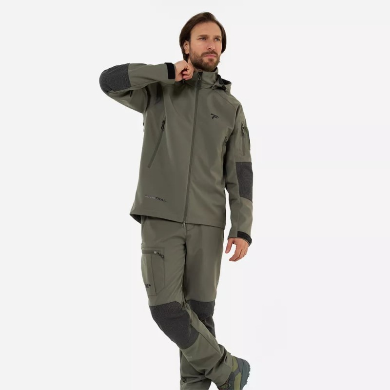 Куртка мужская Finntrail Tactic 1323 khaki, ткань Софтшелл, хаки, размер XS, 160-170 см