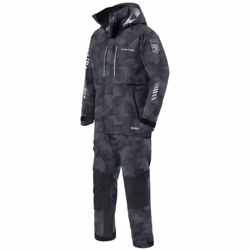 Коcтюм мужской Finntrail Tournament Insulated 3755 CamoShadowBlack, мембрана Toray, черный камуфляж, размер 54-56 (MK), 170-180 см