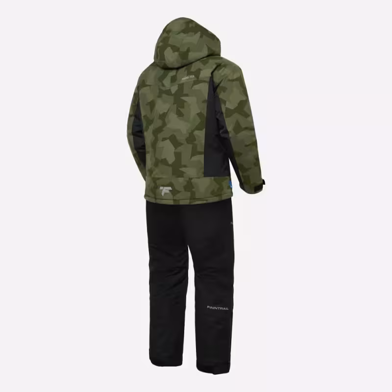 Костюм мужской Finntrail Atlas 3440 CamoShadowGreen, ткань Рипстоп/мембрана Hard-Tex, зеленый камуфляж/черный, размер 50-52 (L), 175-185 см