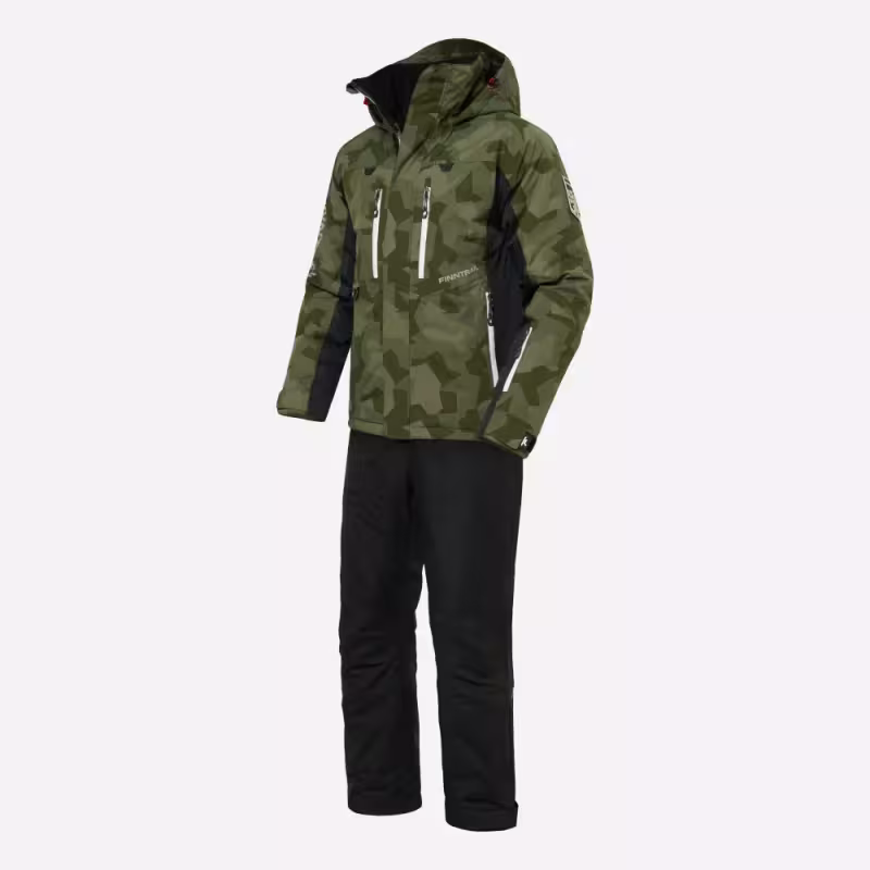 Костюм мужской Finntrail Atlas 3440 CamoShadowGreen, ткань Рипстоп/мембрана Hard-Tex, зеленый камуфляж/черный, размер 54-56 (XL), 180-190 см