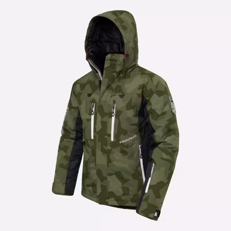 Костюм мужской Finntrail Atlas 3440 CamoShadowGreen, ткань Рипстоп/мембрана Hard-Tex, зеленый камуфляж/черный, размер 54-56 (XL), 180-190 см