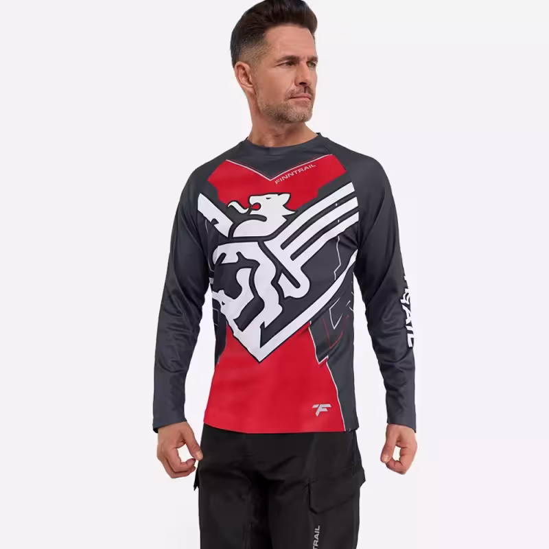 Джерси мужское Finntrail Jersey 6601 Red, полиэстер, красный, размер 40-42 (XXS), 155-165 см