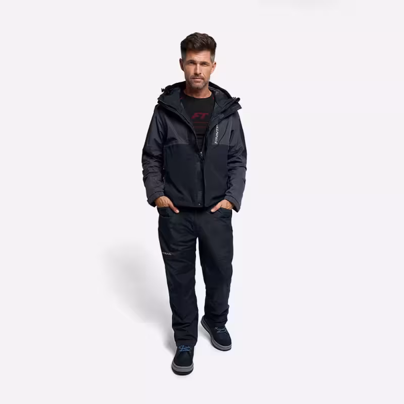 Костюм мужской Finntrail Lightsuit 3503 Graphite, мембрана Hard-Tex, черный, размер 42-44 (XS), 160-170 см