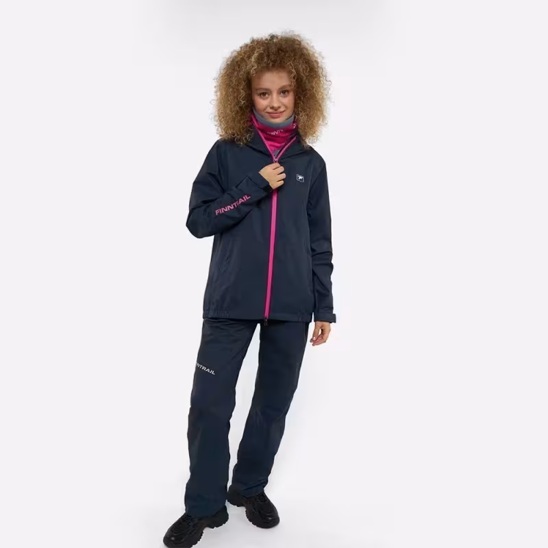 Костюм женский Finntrail Outdoor Suit 3455 Graphite, мембрана Hard-Tex, черный, размер 50-52 (MQ), 165-175 см