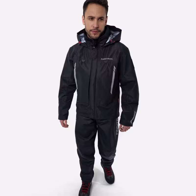 Куртка мужская Finntrail Athletic 4024 Graphite, мембрана Hard-Tex, черный, размер 50-52 (L), 175-185 см