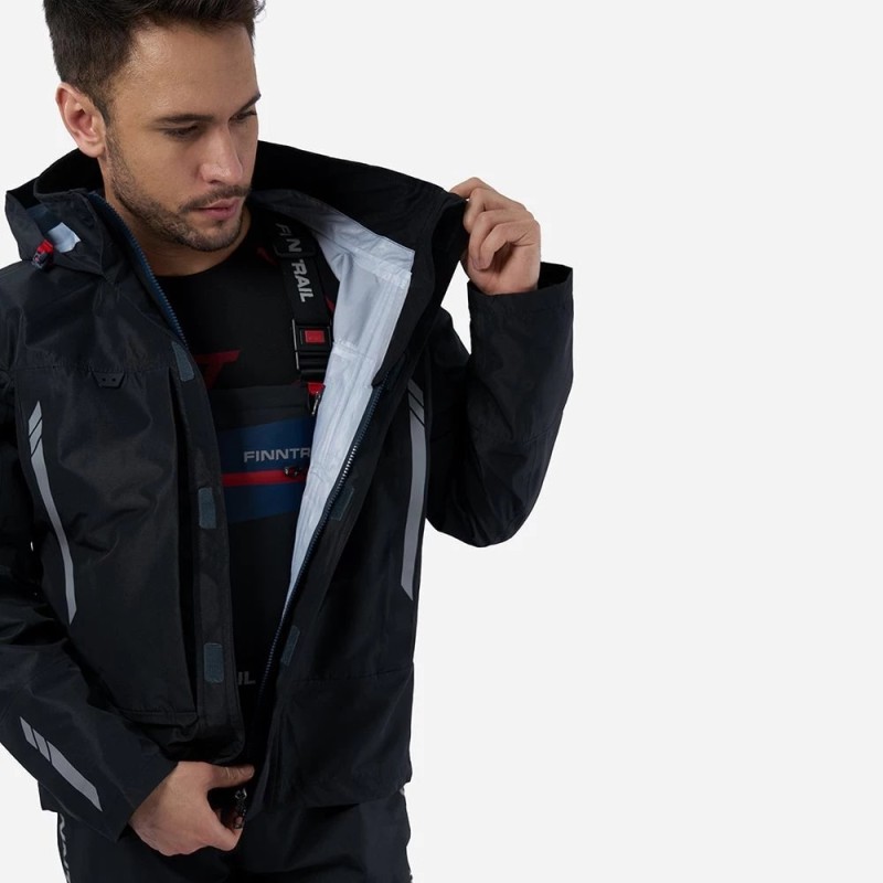 Куртка мужская Finntrail Athletic 4024 Graphite, мембрана Hard-Tex, черный, размер 44-46 (S), 165-175 см