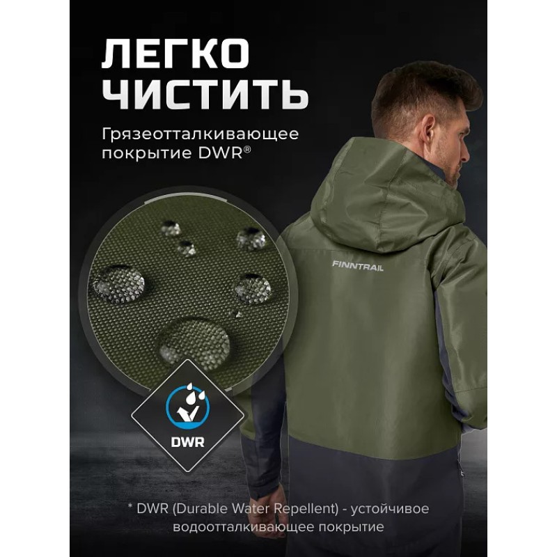 Куртка мужская Finntrail Coaster 4023 Khaki, мембрана Hard-Tex, хаки, размер 50-52 (L), 175-185 см