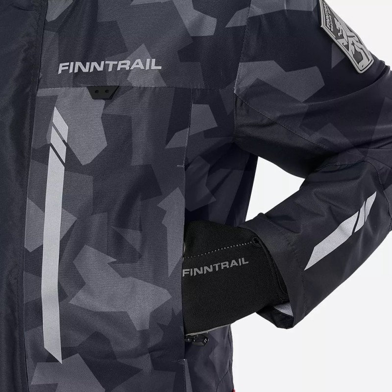 Куртка мужская Finntrail Greenwood 4021 CamoShadowBlac, мембрана Hard-Tex, черный, размер 50-52 (L), 175-185 см