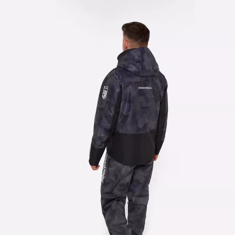 Куртка мужская Finntrail Greenwood 4021 CamoShadowBlac, мембрана Hard-Tex, черный, размер 50-52 (L), 175-185 см