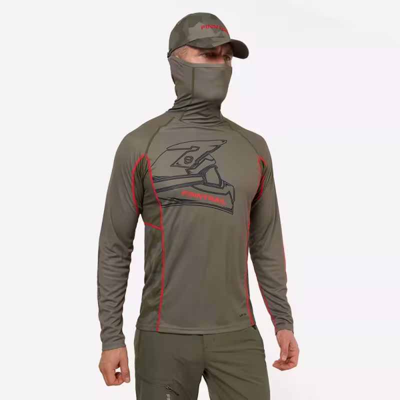 Лонгслив мужской Finntrail Vizard 6608 Khaki, полиэстер, хаки, размер 42-44(XS), 160-170 см