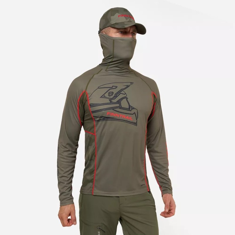 Лонгслив мужской Finntrail Vizard 6608 Khaki, полиэстер, хаки, размер 62-64 (XXXL), 190-200 см