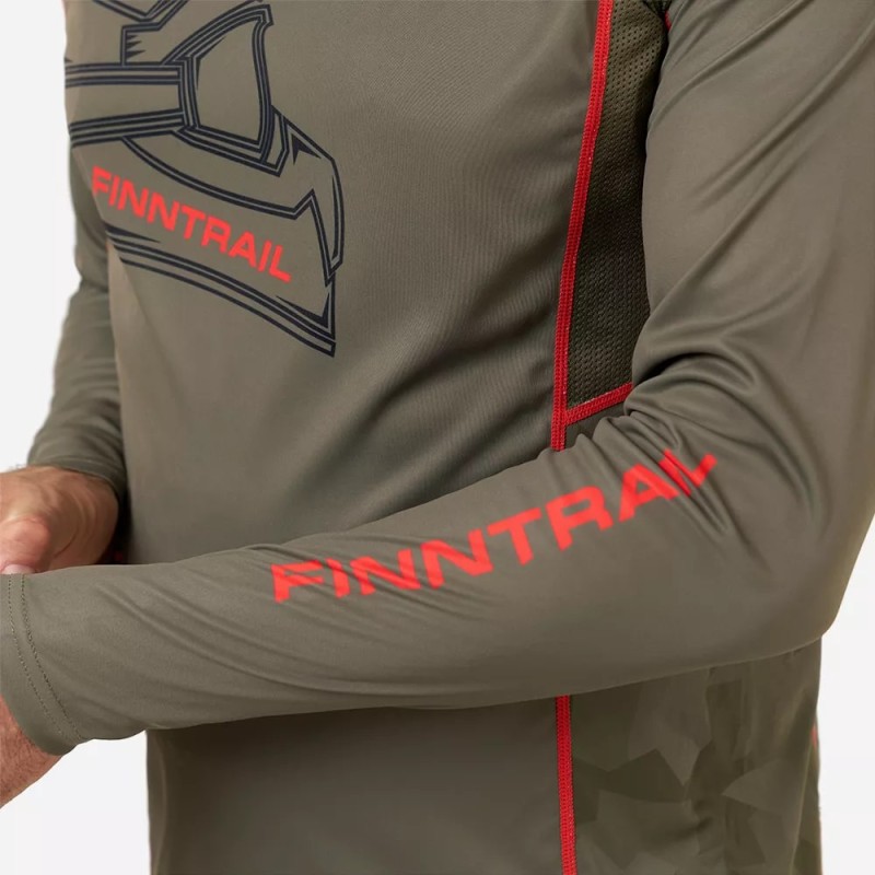 Лонгслив мужской Finntrail Vizard 6608 Khaki, полиэстер, хаки, размер 62-64 (XXXL), 190-200 см