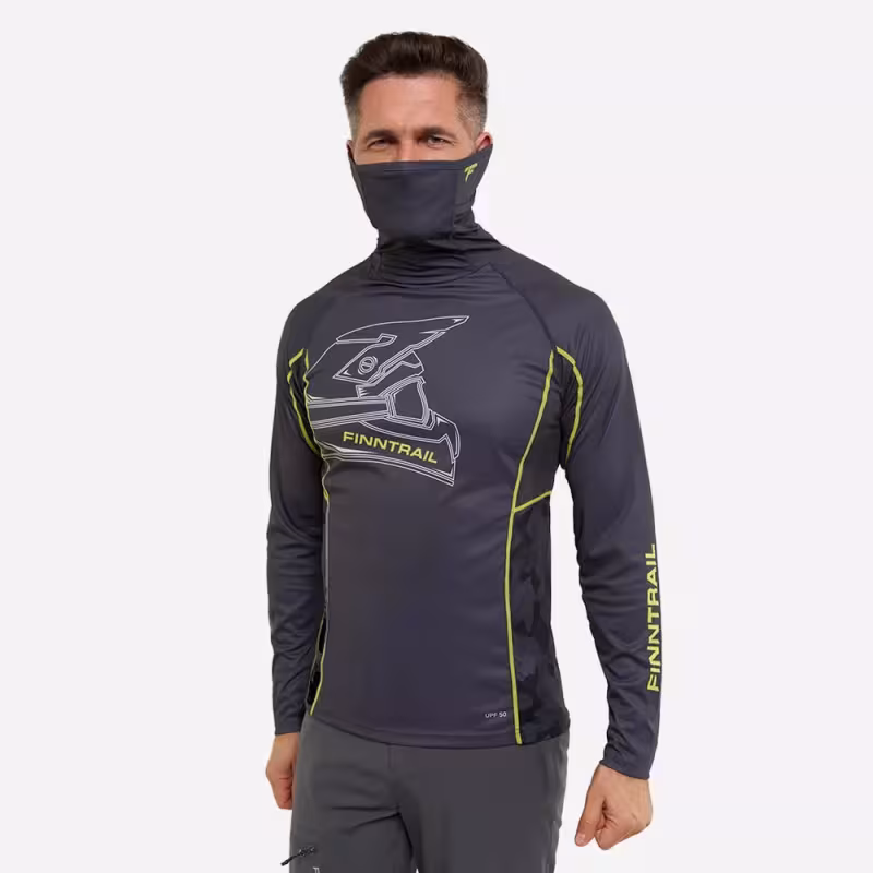 Лонгслив мужской Finntrail Vizard 6608 MiddleGre, полиэстер, серый, размер 44-46 (S), 165-175 см