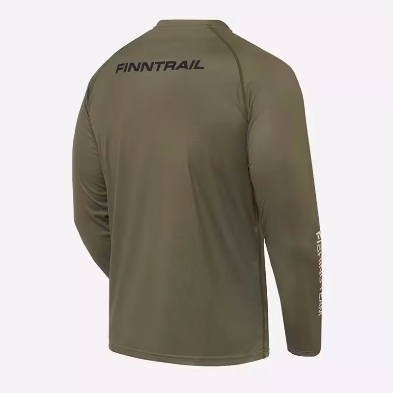 Лонгслив мужской Finntrail Wave Fish 6611 Khaki, полиэстер, хаки, размер 58-60 (XXL), 185-195 см