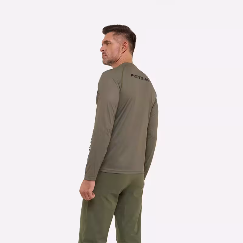 Лонгслив мужской Finntrail Wave Fish 6611 Khaki, полиэстер, хаки, размер 58-60 (XXL), 185-195 см