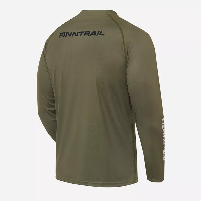 Лонгслив мужской Finntrail Wave Fish 6611 Khaki, полиэстер, хаки, размер 62-64 (XXXL), 190-200 см