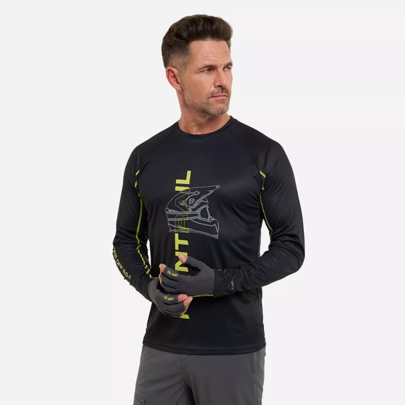 Лонгслив мужской Finntrail Wind Helmet 6610 Graphite, полиэстер, черный, размер 44-46 (S), 165-175 см