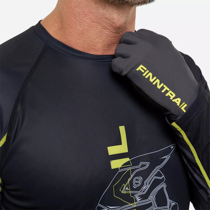 Лонгслив мужской Finntrail Wind Helmet 6610 Graphite, полиэстер, черный, размер 44-46 (S), 165-175 см