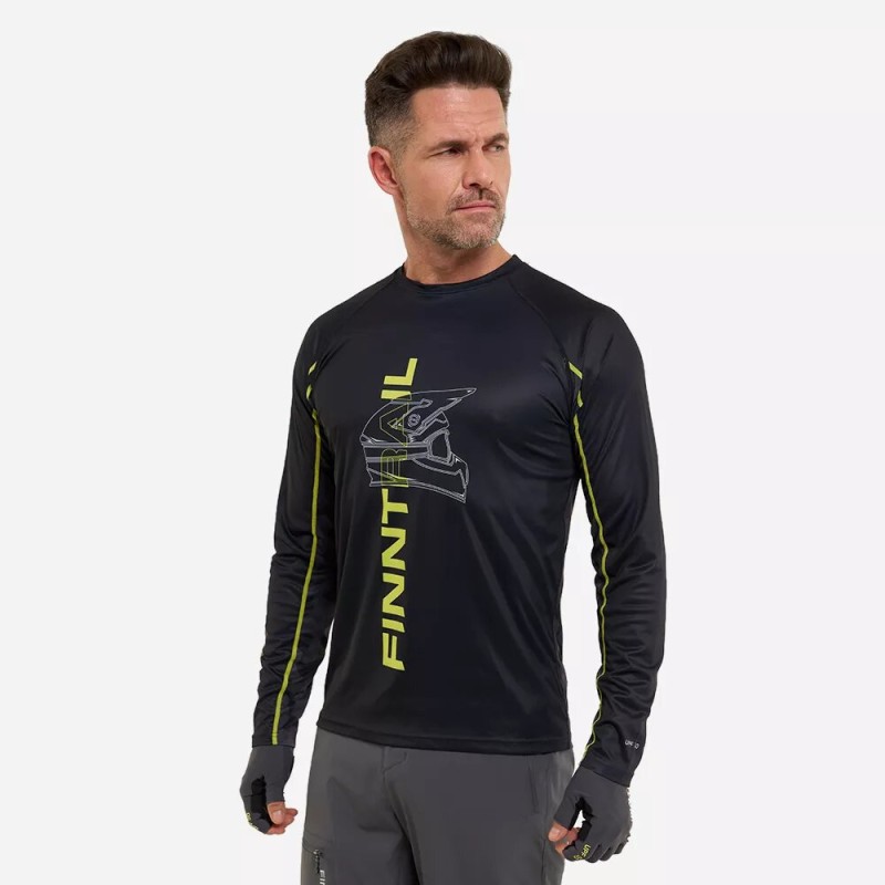 Лонгслив мужской Finntrail Wind Helmet 6610 Graphite, полиэстер, черный, размер 54-56 (XL), 180-190 см