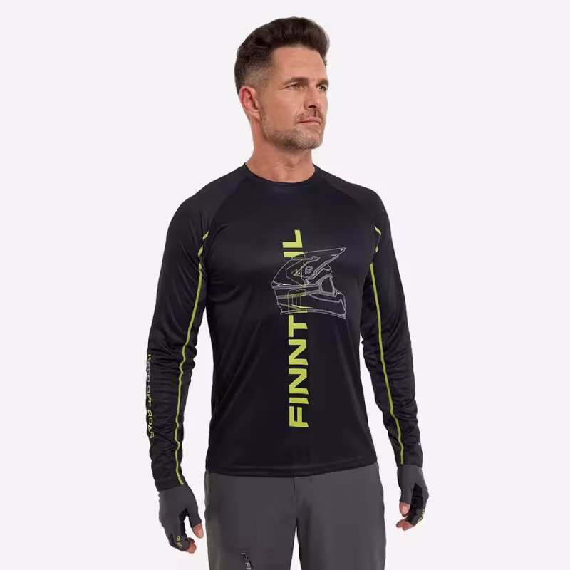 Лонгслив мужской Finntrail Wind Helmet 6610 Graphite, полиэстер, черный, размер 54-56 (XL), 180-190 см