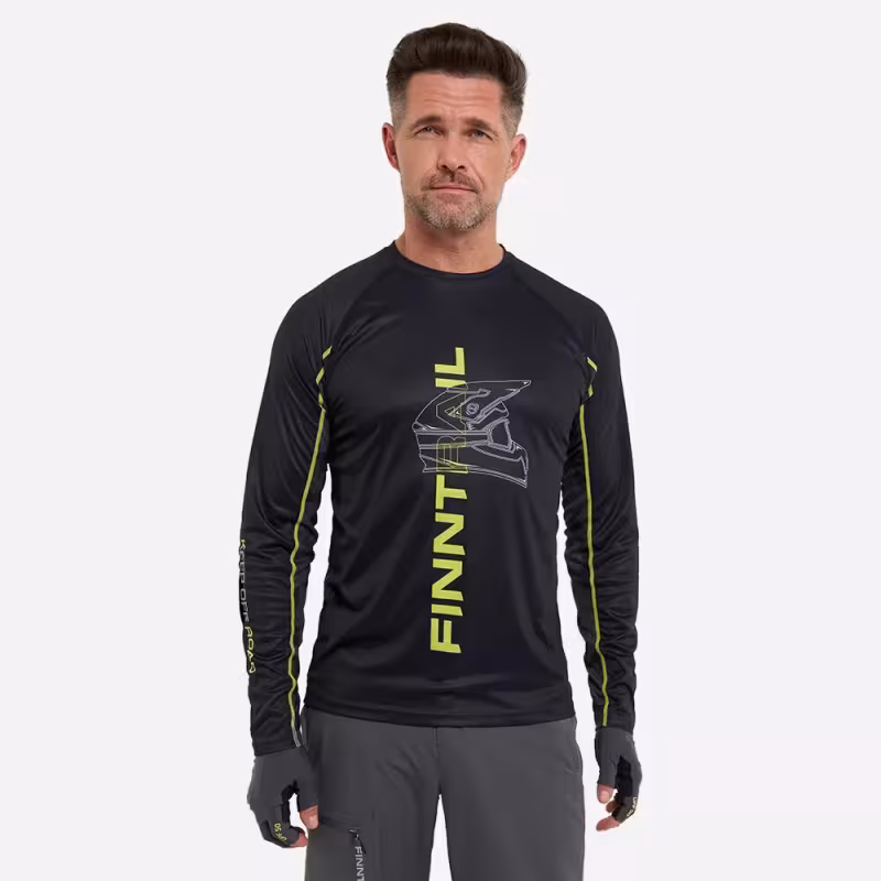 Лонгслив мужской Finntrail Wind Helmet 6610 Graphite, полиэстер, черный, размер 42-44 (XS), 160-170 см