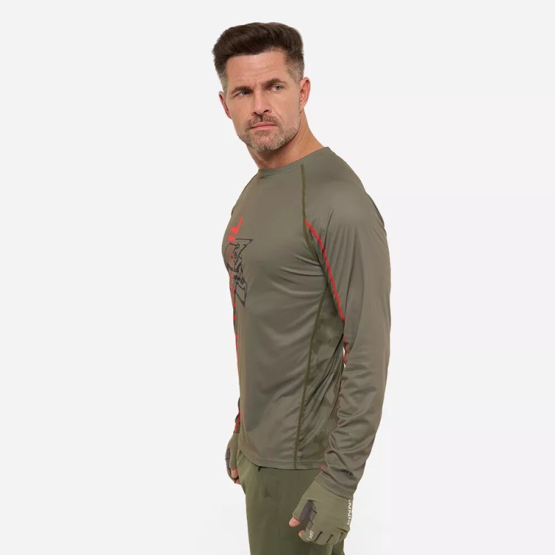 Лонгслив мужской Finntrail Wind Helmet 6610 Khaki, полиэстер, хаки, размер 42-44 (XS), 160-170 см