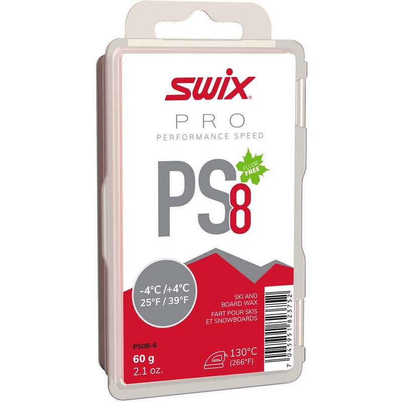 Мазь скольжения Swix PS8 Red (+4°С -4°С), 60 г