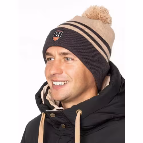 Шапка Moax Blizzard 23631M/20300, акрил, черный/бежевый, размер 56