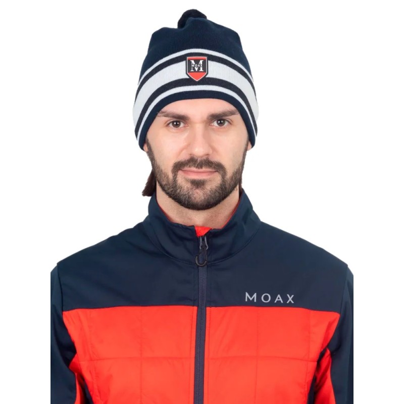 Шапка Moax Tradition Sport Stripe 23575M/72100, акрил, серый/синий, размер универсальный