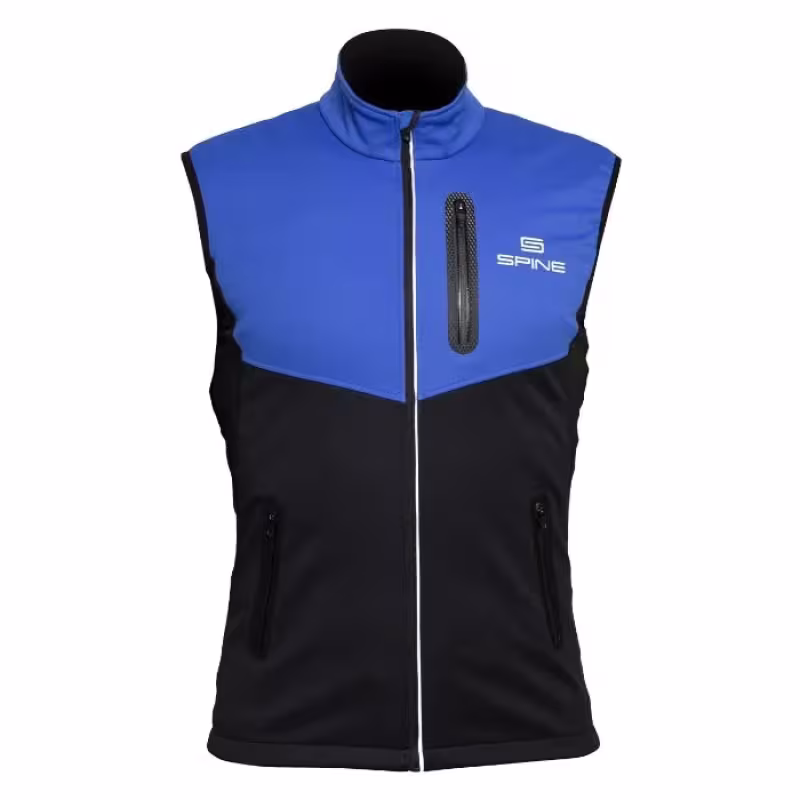 Жилет спортивный Spine Warm-Up, ткань Softshell, синий/черный, размер 44