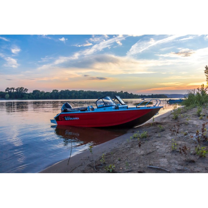 Лодка алюминиевая VBoats Волжанка 46 Fish (высота транца 510 мм L)  с мотором Suzuki DF 50 ATL