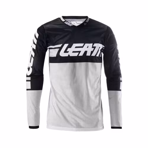 Джерси мужское Leatt Moto 4.5 X-Flow Jersey White, полиэстер, белый/черный, размер M