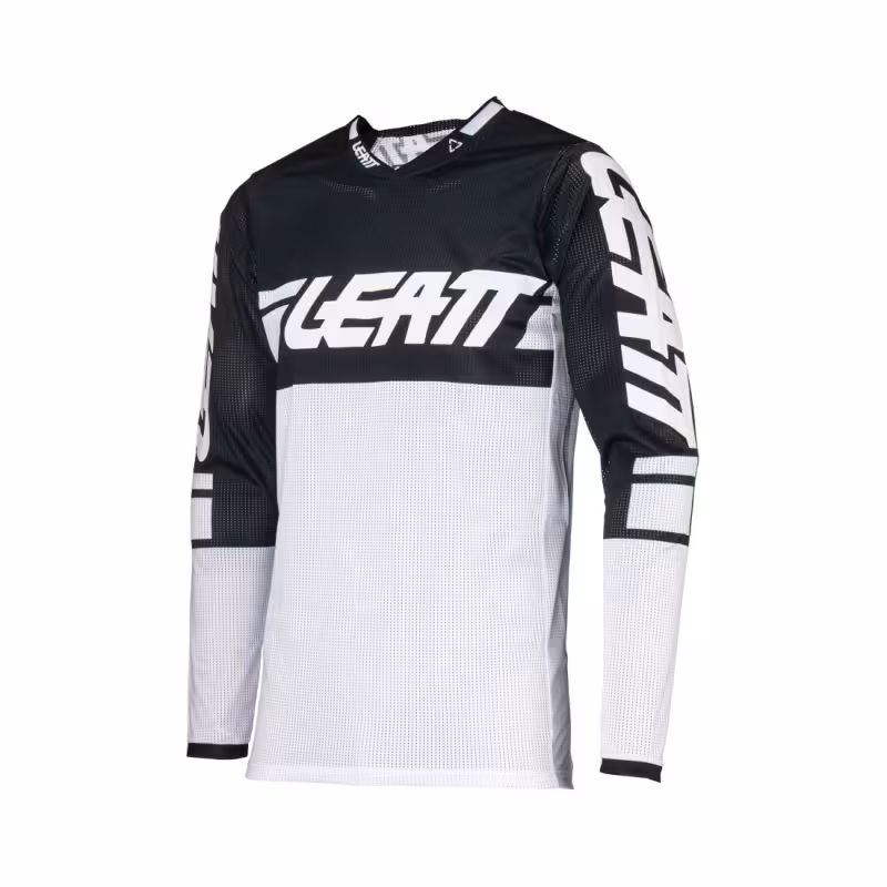 Джерси мужское Leatt Moto 4.5 X-Flow Jersey White, полиэстер, белый/черный, размер M