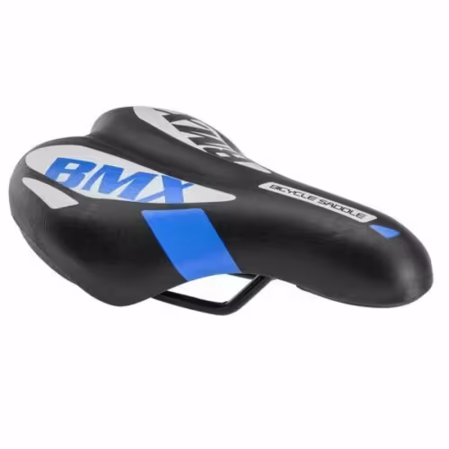 Седло велосипедное детское Trix HF-AZ-5593 BMX Style, 230x145 мм, черный/синий