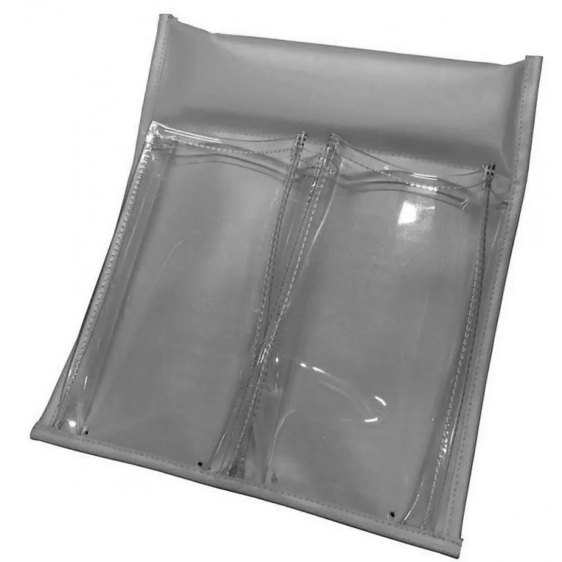 Карман с двумя отсеками на ликтрос, серый/ прозрачное стекло