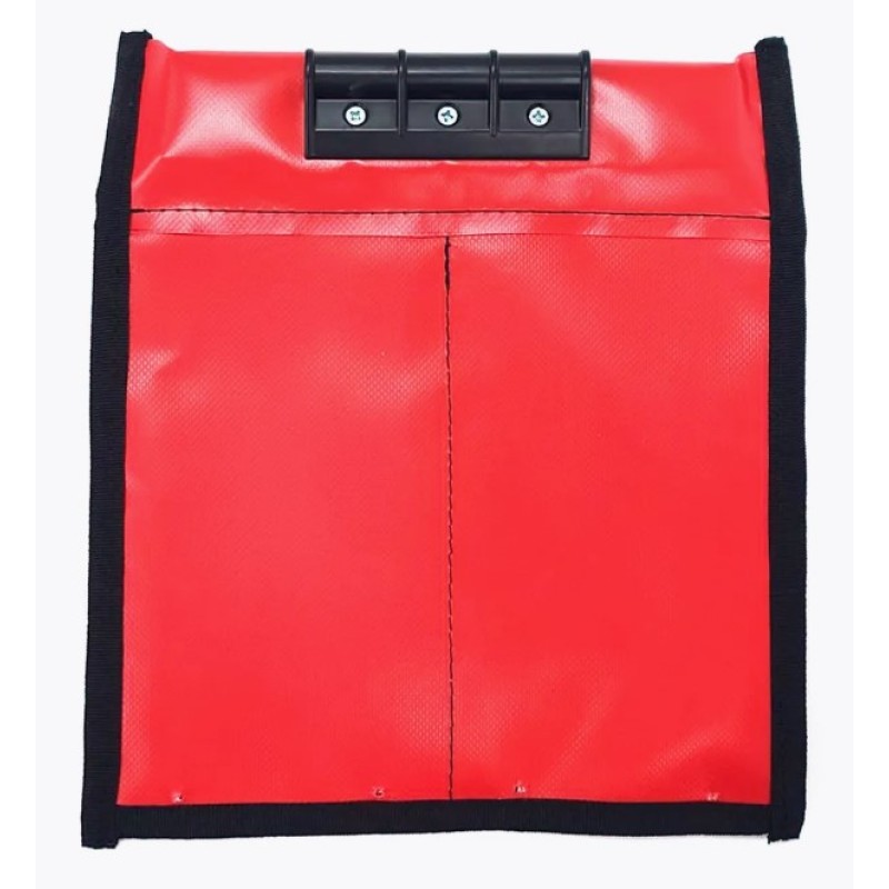 Карман с двумя отсеками на ликтрос, красный/прозрачное стекло