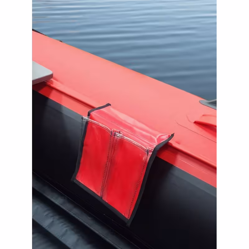 Карман с двумя отсеками на ликтрос, красный/прозрачное стекло