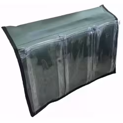 Карман с тремя отсеками на ликтрос, зеленый/прозрачное стекло